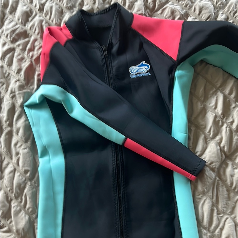 Women's Black and Pink wetsuit top by